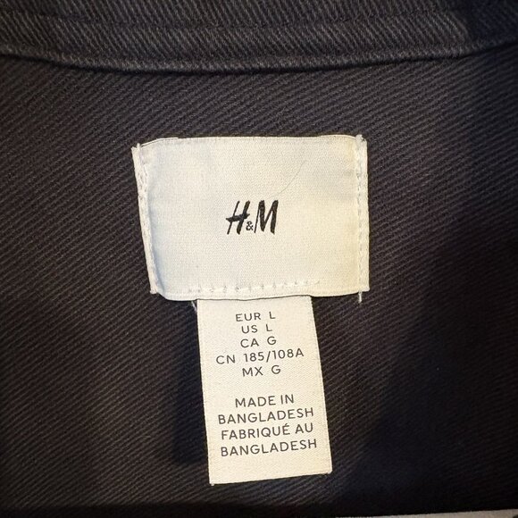 H&M Navy Blue Zip-Up Utility Jacket Men's Size L - Picture 4 of 6
